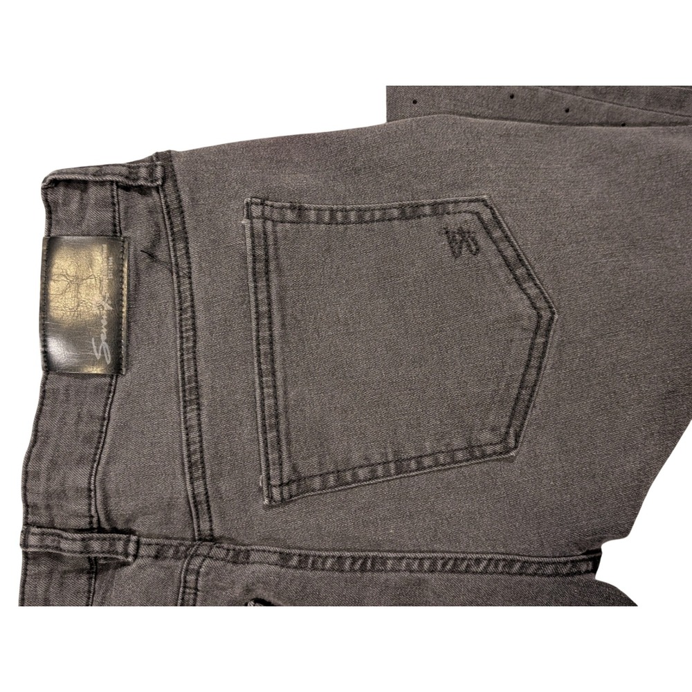 Seven7 Women Slim Straight Washed Black Rhinestone Embellished Denim Jeans Sz 6 - Picture 5 of 9